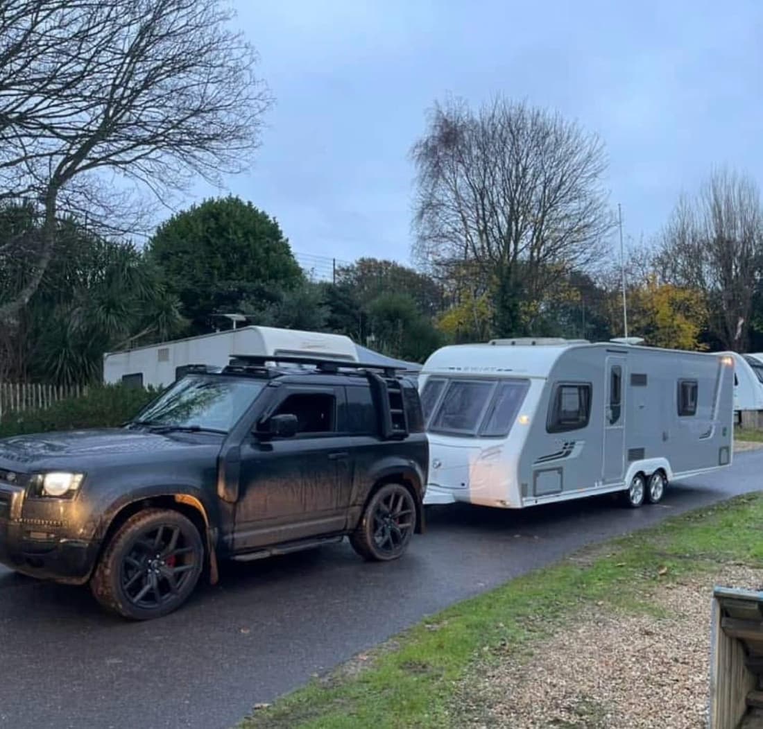 Caravan collected from a Devon driveway
